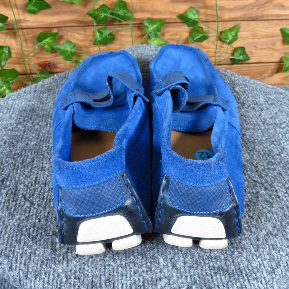 Bar III Max Men Driving Moccasins Blue Suede Slip-On Casual Shoes Size 12 Medium